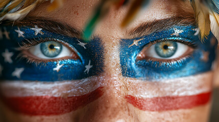 Celebrate united states independence day with patriotic spirit and american flag face paint