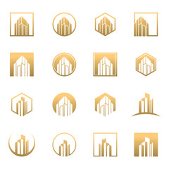 Set bundle building logo design unique concept Premium Vector Part 3