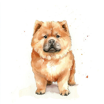 recommend clip art: Chow Chow Dog Watercolor Clip Art: Adorable and Spooky A4 Size Illustration