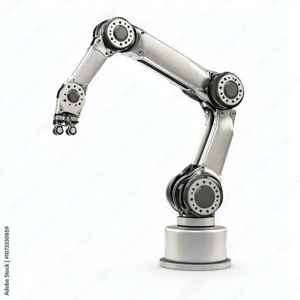 Aufkleber detailed 3d model of a robotic arm featuring articulated joints, ideal for engineering, design, and 