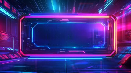 Obraz premium A vibrant glow-themed HUD frame designed for gaming streamers.