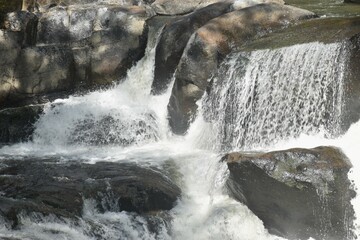 landscape of  Nangrong waterfall relaxing place travel location on Thailand