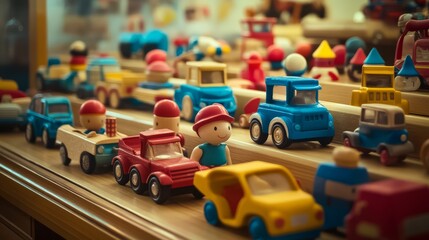 Fototapeta premium A delightful variety of toys designed for children's enjoyment and development.