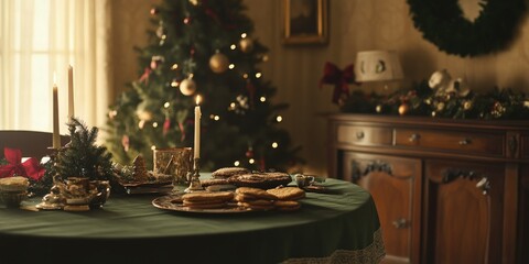 Holiday Dining Room Table Setting