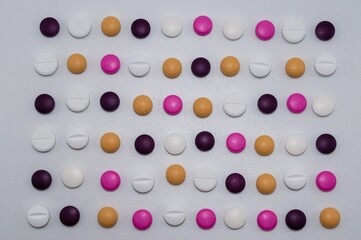 pills on white background