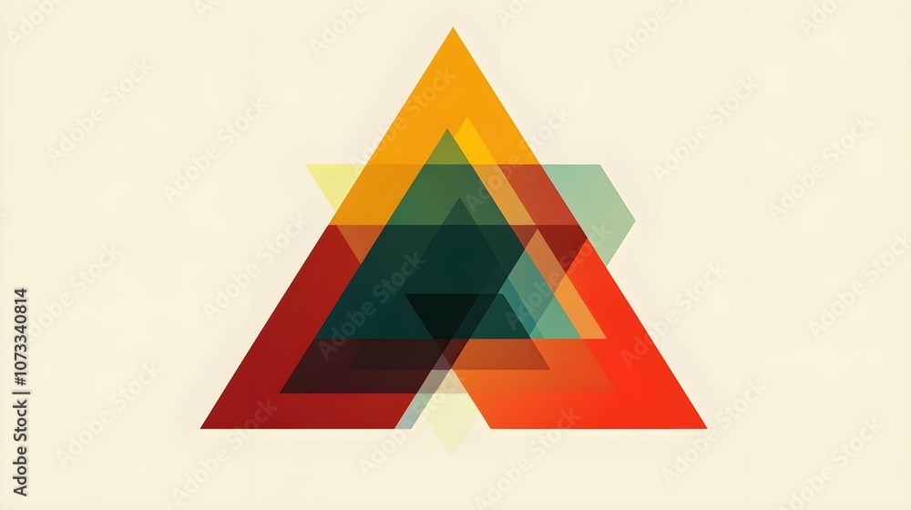 Poster abstract geometric design with triangles and overlapping shapes