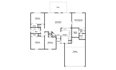 3 bedroom floor plan 2D
