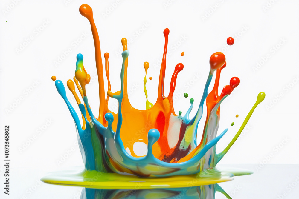 Aufkleber colorful paint splashes creating a vibrant artistic display