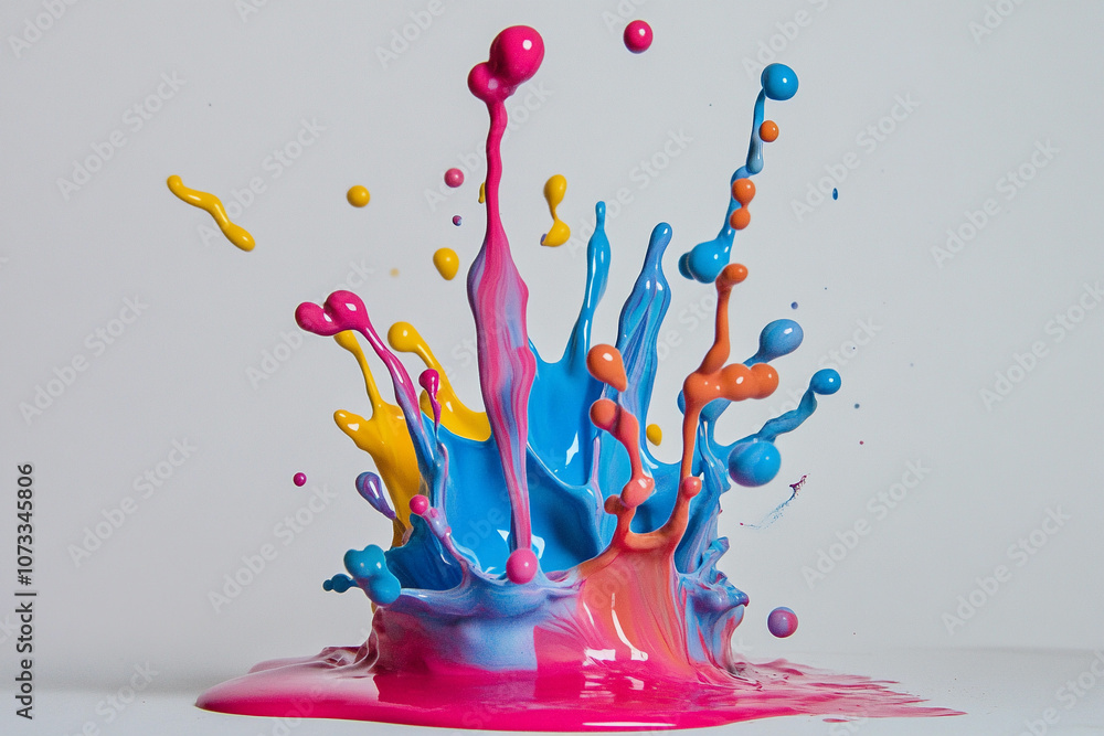 Aufkleber vibrant splashes of colorful paint creating dynamic patterns