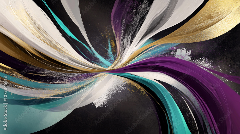 Poster Abstract swirl of colors creating a dynamic visual effect