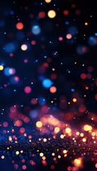Obraz premium A vibrant, abstract background featuring colorful, glowing orbs against a dark backdrop, creating a lively and festive atmosphere.