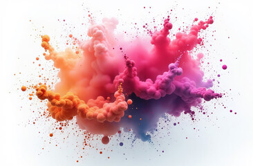 Holi colors, splash. Hindu festival that marks the arrival of spring and is celebrated with a splash of colors.