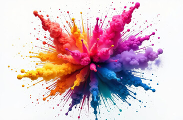 Holi colors, splash. Hindu festival that marks the arrival of spring and is celebrated with a splash of colors.