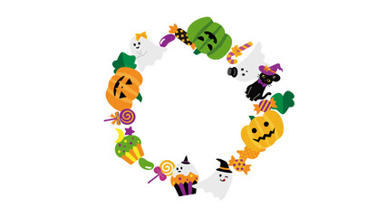 ハロウィンアイテムのリース飾り枠