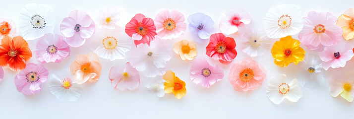 Fototapeta premium blossom flowers blooming floral festive bouquet wall fashion various colorful vibrant background. 3D fashion pastel beautiful romantic card wallpaper