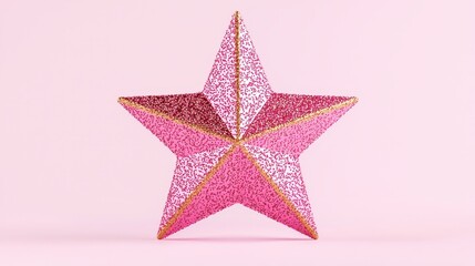 Obraz premium Create a stunning pink glitter star decoration to enhance your festive celebrations