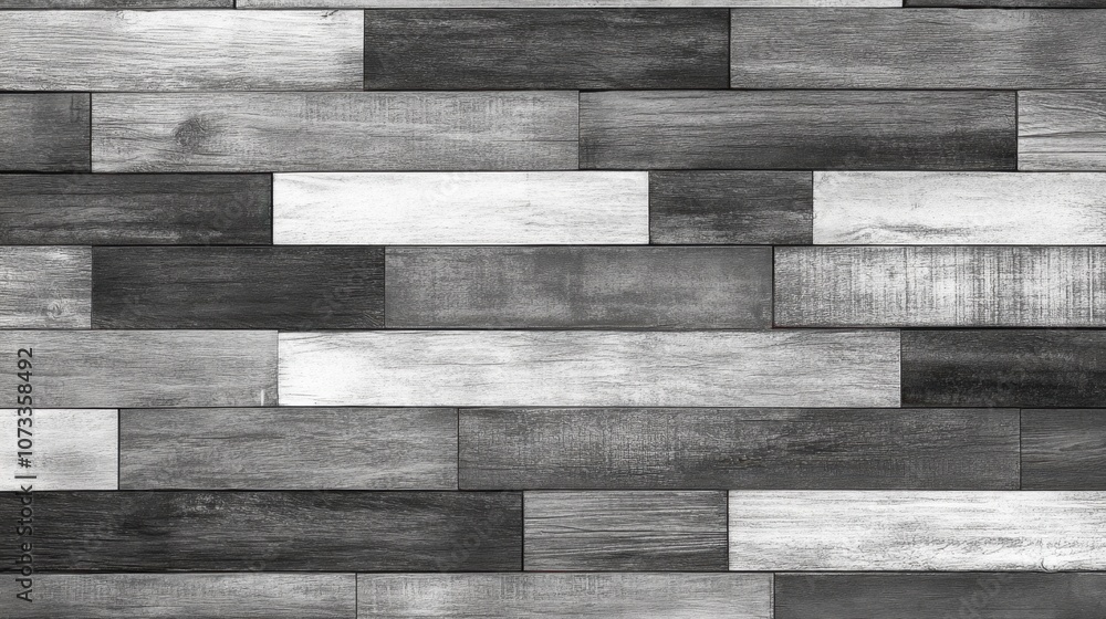 Aufkleber textured grayscale wood plank background featuring a varied pattern of dark and light grains in a co