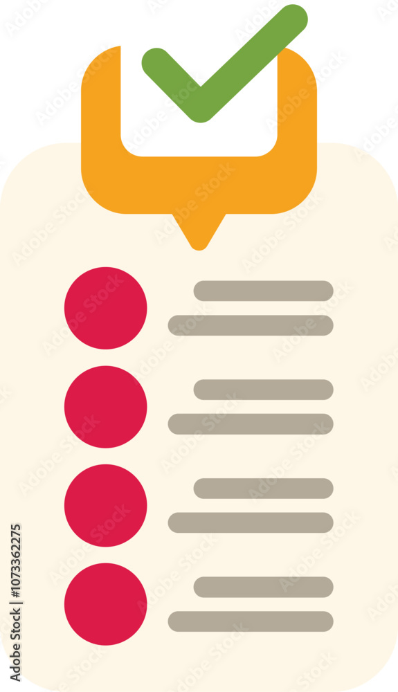 Poster this vector icon shows a clipboard with a completed checklist and a green check mark