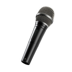 Black Music Microphone Isolated On Transparent Background	