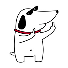 Pet paw sign. Dog hand. Cute symbol. vector. Middle finger