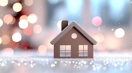 Naklejka premium Create a cozy winter atmosphere with a beautiful snow-covered house decoration