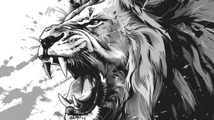 African male lion headshot looking into camera