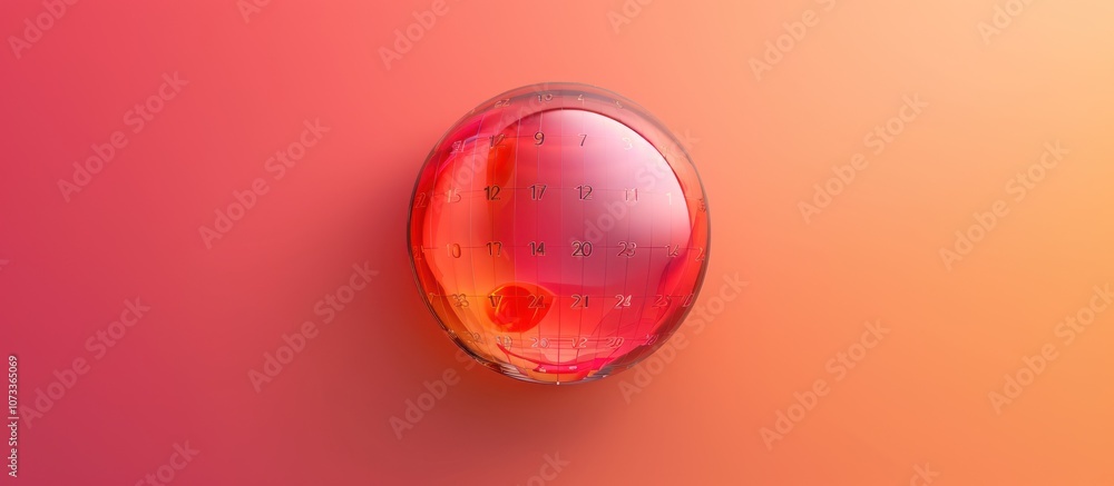 Aufkleber red sphere with abstract texture on a gradient background.