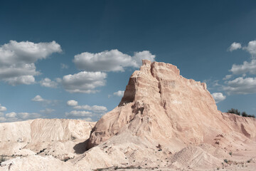 Fototapeta premium View of canyon hill on background of blue sky.
