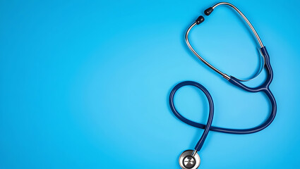 Medical Stethoscope on Blue Background - Healthcare and Medical Equipment Concept, stethoscope, healthcare, doctor, blue background.