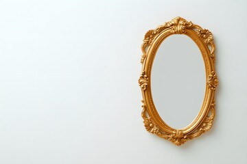 Ornate mirror with a decorative frame on a white background – Highlighting elegance,...