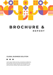 Modern Corporate Report Cover Design with Abstract Shapes