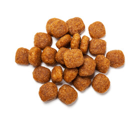 Pile of Healthy dog ​​food isolated on white background