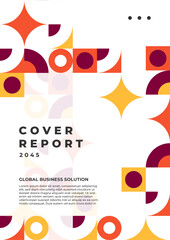 Colorful Geometric Design for Corporate Business Report Cover