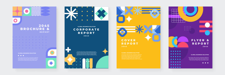 Modern Geometric Brochure and Flyer Design Templates 2045