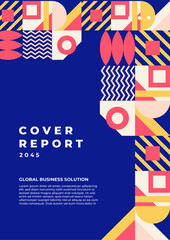 Obraz premium Modern Business Report Cover with Abstract Geometric Design