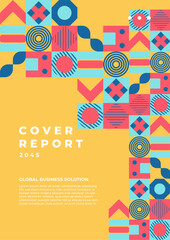 Obraz premium Colorful Geometric Business Flyer Design With Modern Layout