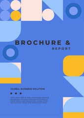 Modern Business Report Cover with Geometric Abstract Design