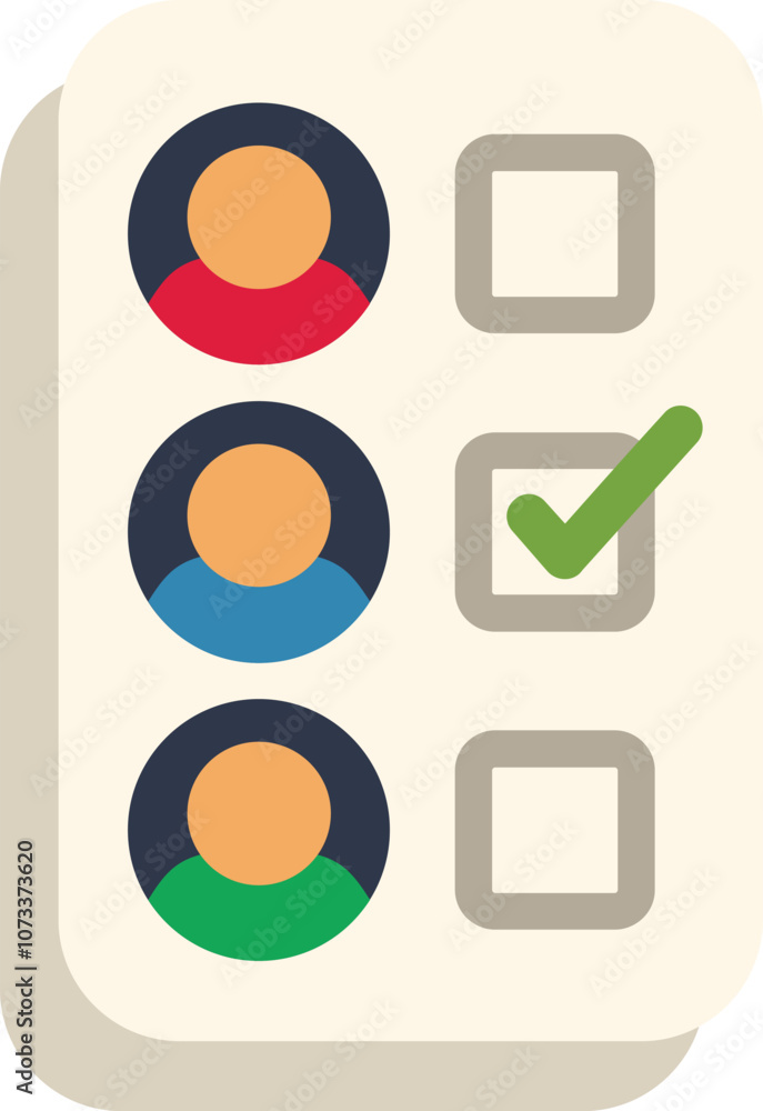 Poster online survey with checkboxes showing choosing candidate for hiring process