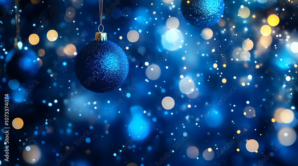 Poster the christmas blue background is made up of abstract magic light and bokeh. 3d rendering.
