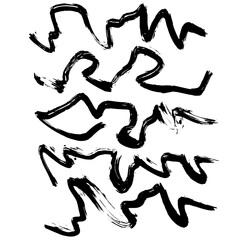 Dry Brush Grunge Wave Stroke Set Texture