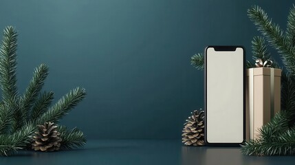 Smartphone screen displaying Christmas sale ad, limitedtime offer, holiday marketing