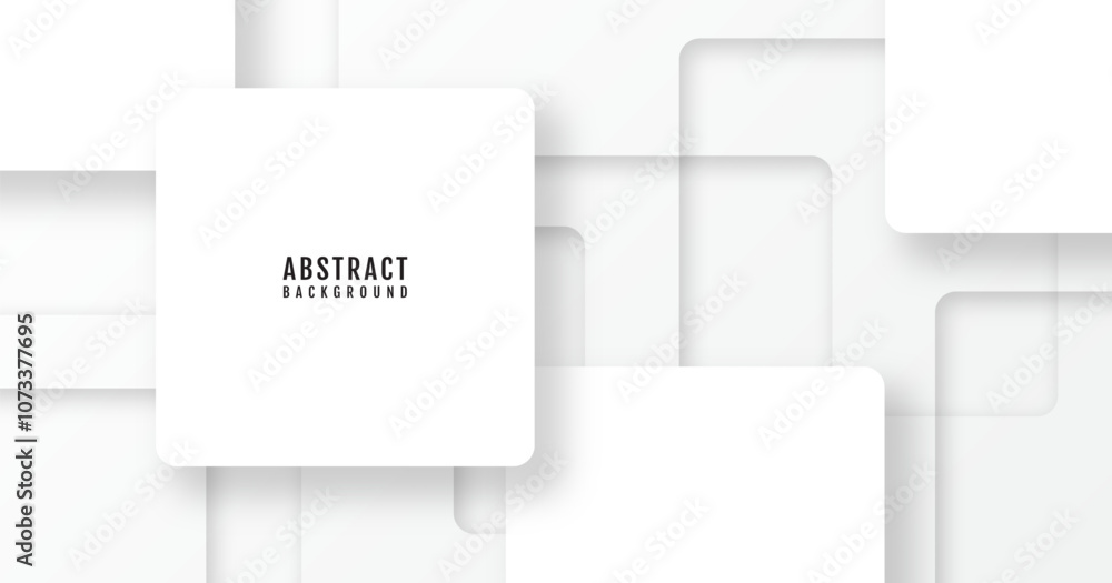 Poster 3d white abstract background overlap layer on bright space with cutout shape effect decoration. mode