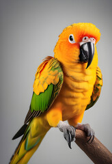 Obraz premium A white parrot stands next to a package.