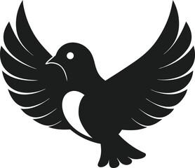 Flying Dove Silhouette Vector - Symbol of Peace, Love, and Freedom Illustration