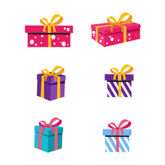 Colorful Gift Boxes with Ribbons for Celebrations and Occasions