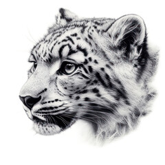 Fototapeta premium Snow Leopard Portrait in Black and White