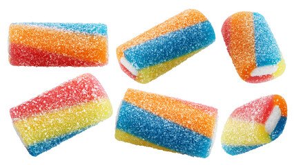 Gummy candy, isolated on white background, full depth of field