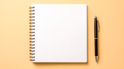 Spiral-bound notebook with an open page and a pen on top – Representing creativity, writing, and the organisation of thoughts in a simple, functional setting