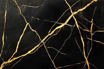 Black Marble with Golden Veins