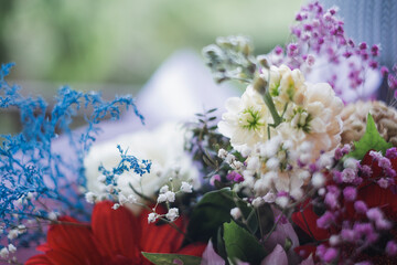 bouquet of colourful various flowers